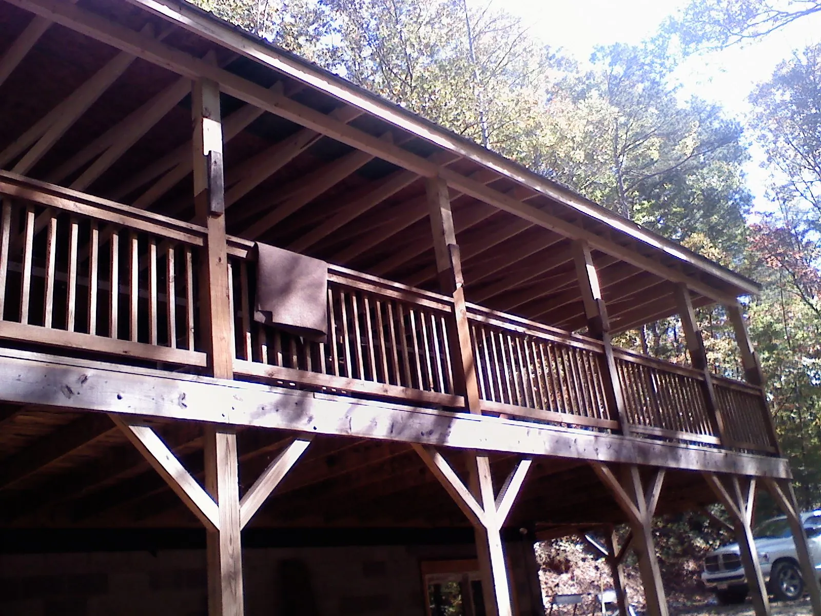 Timber framing under a new elevated porch and deck — Roof Leak Repair in Alstead by Roofing Brothers